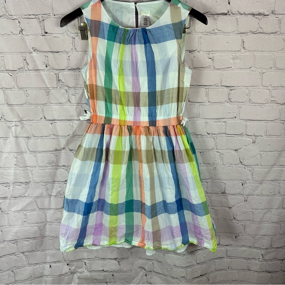 Crewcuts Multicolor Plaid j. crew Kids 14 cotton sleeveless Dress spring easter